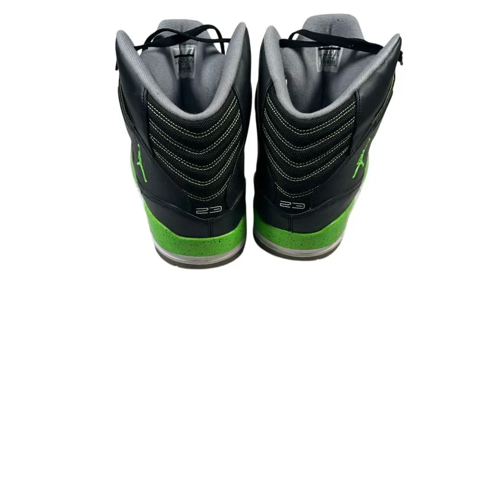 2013 Air Jordan Black Green Basketball Sneakers High Top Athletic Shoes‎ Size 16